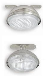 SPREADER LIGHT - FIXED MOUNTING, 12V 55W, Provides safe flood lighting of decks or cockpits. Polished stainless steel housing and mount bracket. Quartz halogen bulb. Available in fixed or swivel mounting.